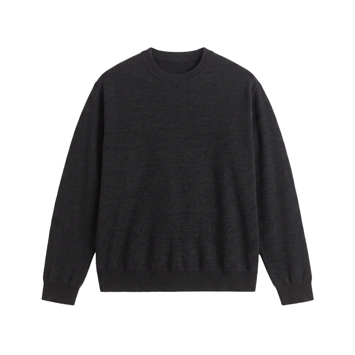 Herren Feiner Rundhals‑Sweatpullover aus Terry‑Frottee mit geripptem Saum Echoarchiv