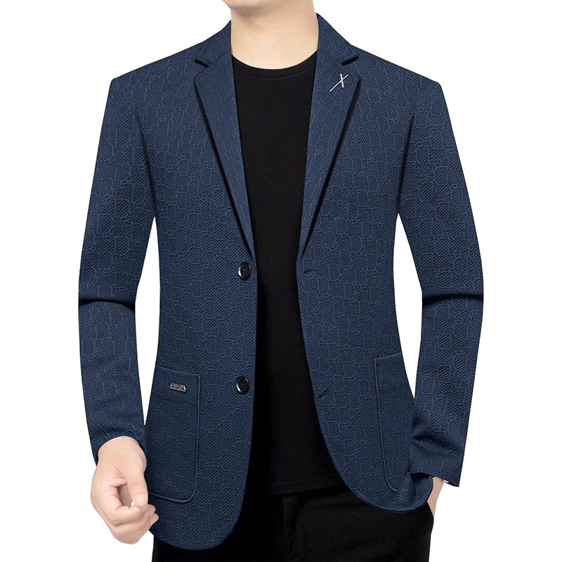 Herren Modernes Einreihiges City-Blazer mit aufgesetzten Taschen und leichter Halbfütterung – Tianoro