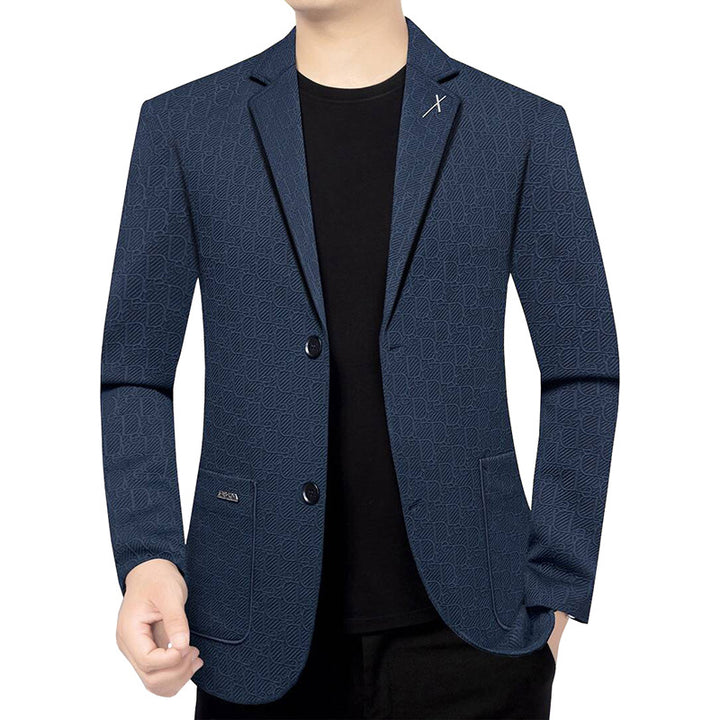 Herren Modernes Einreihiges City-Blazer mit aufgesetzten Taschen und leichter Halbfütterung – Tianoro