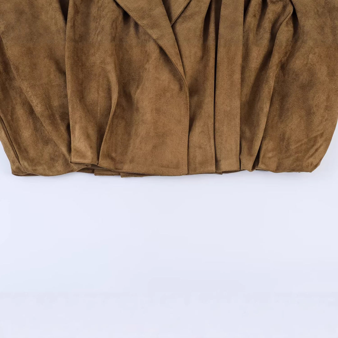 Damen Oversized Wasserfalljacke im Veloursleder-Look Echo Archiv