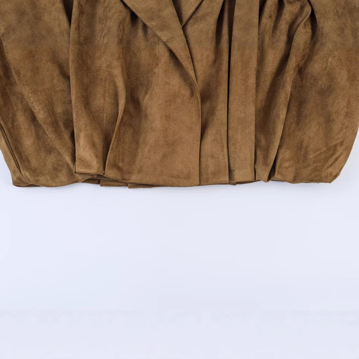 Damen Oversized Wasserfalljacke im Veloursleder-Look Echo Archiv