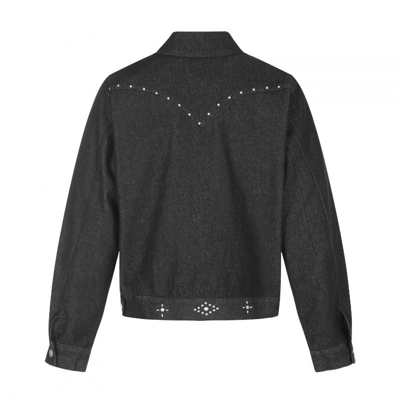 Herren Kurz geschnittene Canvas-Blousonjacke mit Nietenbesatz und Pattentaschen Echo Archiv