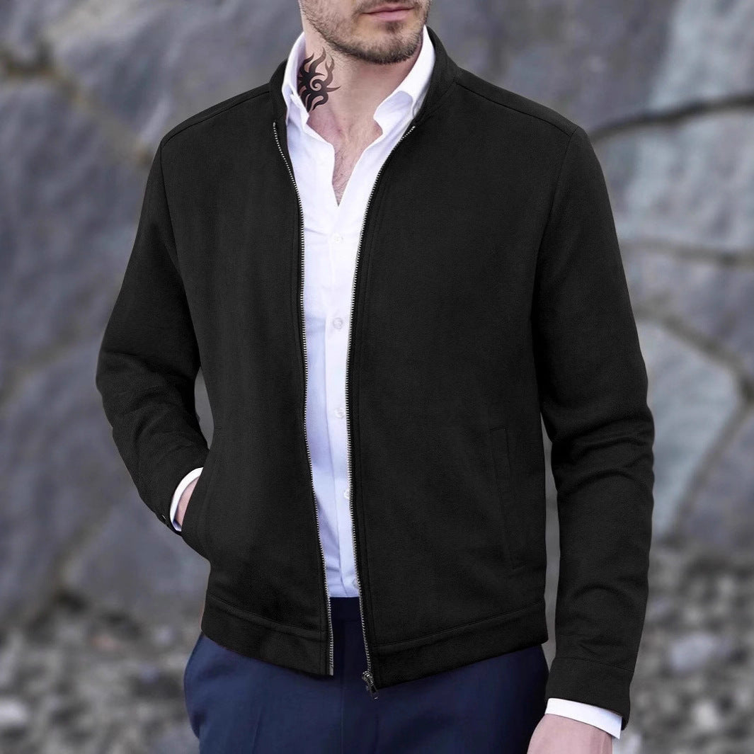 Herren elegante und bequeme Softshelljacke mit hohem Kragen und Durchgehendem Reißverschluss Echoarchiv