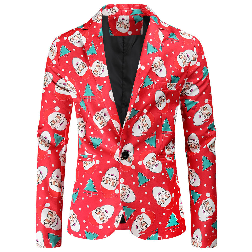 Herren festlicher Blazer mit fröhlichem Weihnachtsdesign Echoarchiv