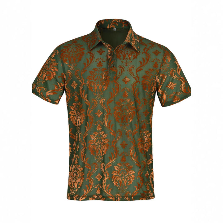 Herren Polohemd mit elegantem Damastmuster Echoarchiv