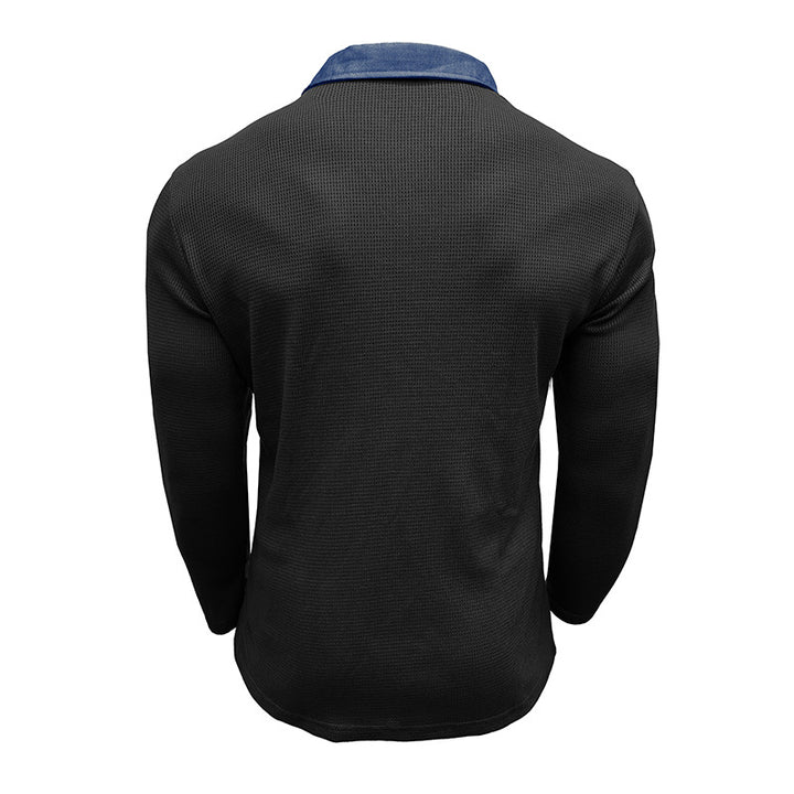 Herren Langarm Poloshirt mit strukturiertem Design Echoarchiv