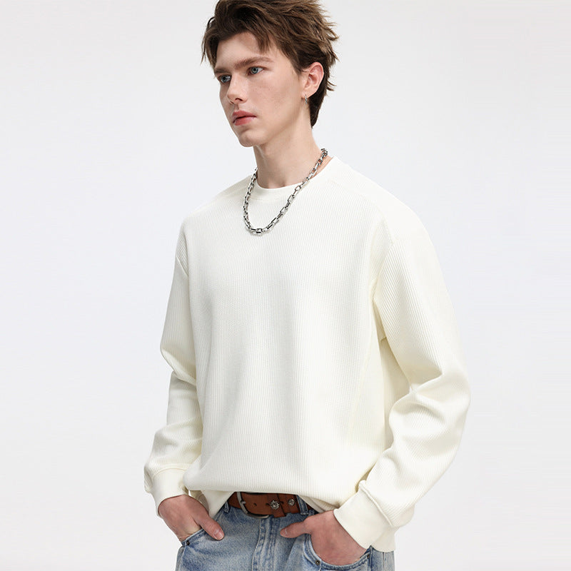 Herren Gerippter Struktur-Sweatshirtpullover mit Drop-Shoulder und relaxed Fit Echo Archiv