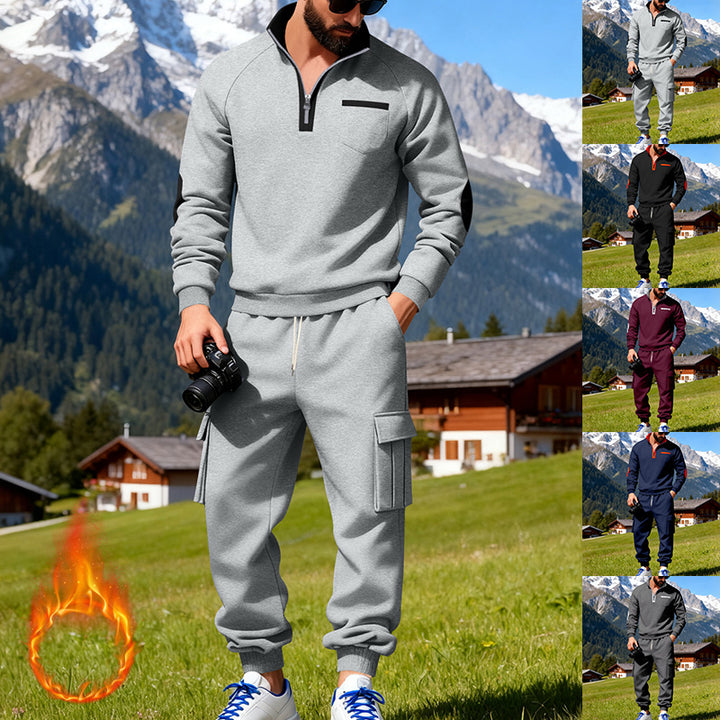 Herren Sportlicher Freizeitanzug mit halbem Reißverschluss und praktischen Taschen Echoarchiv