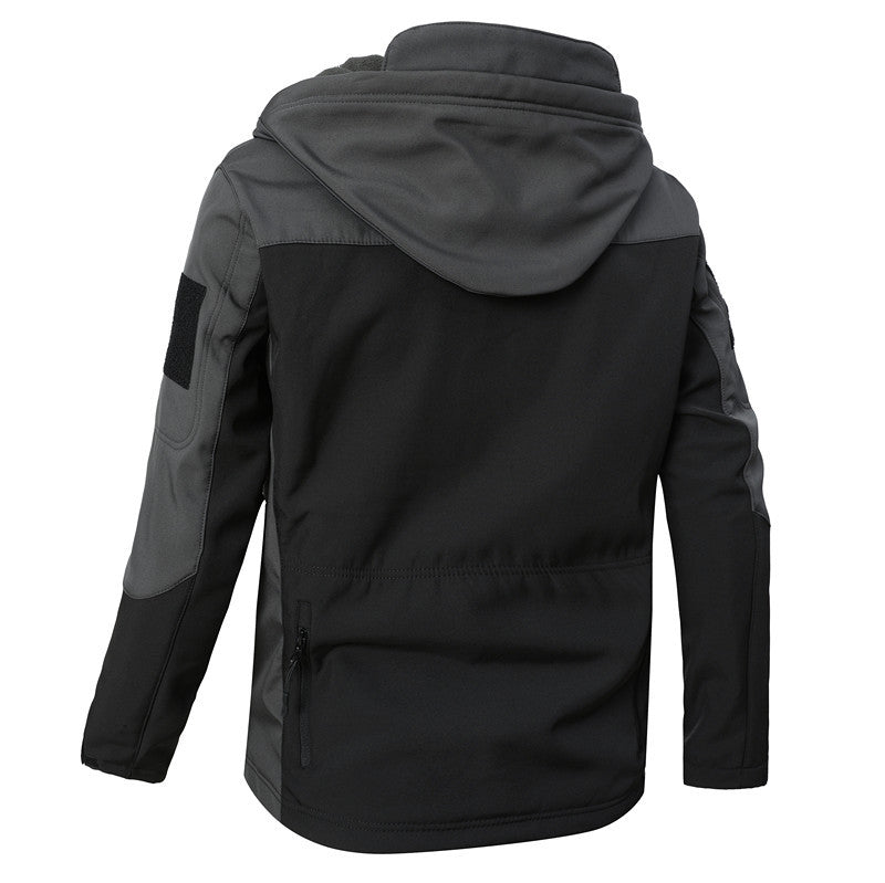 Herren winddichte Softshelljacke mit Kapuze und wasserabweisender Membran Echoarchiv