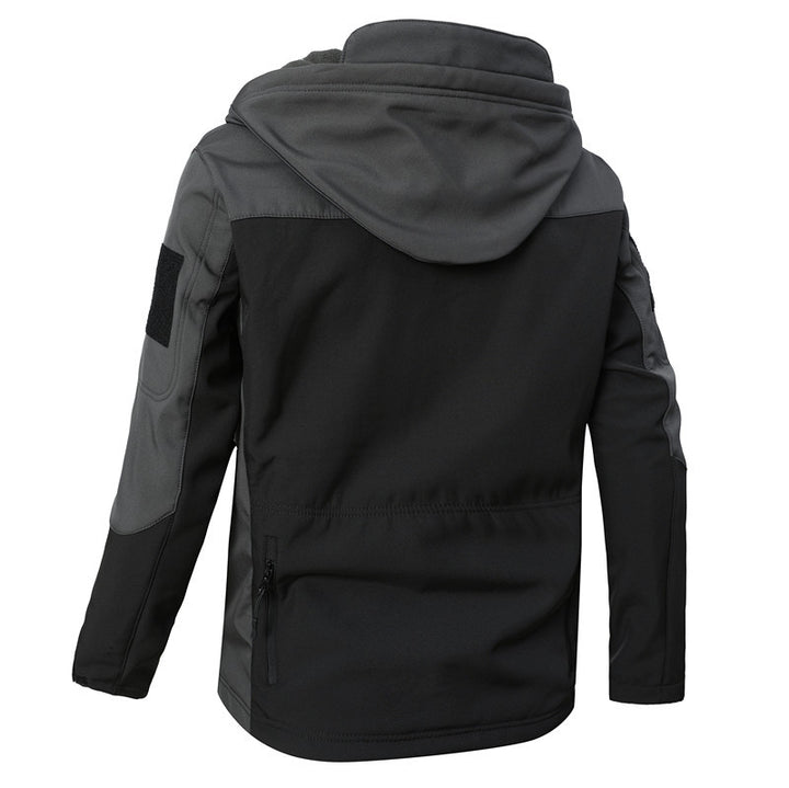 Herren winddichte Softshelljacke mit Kapuze und wasserabweisender Membran Echoarchiv