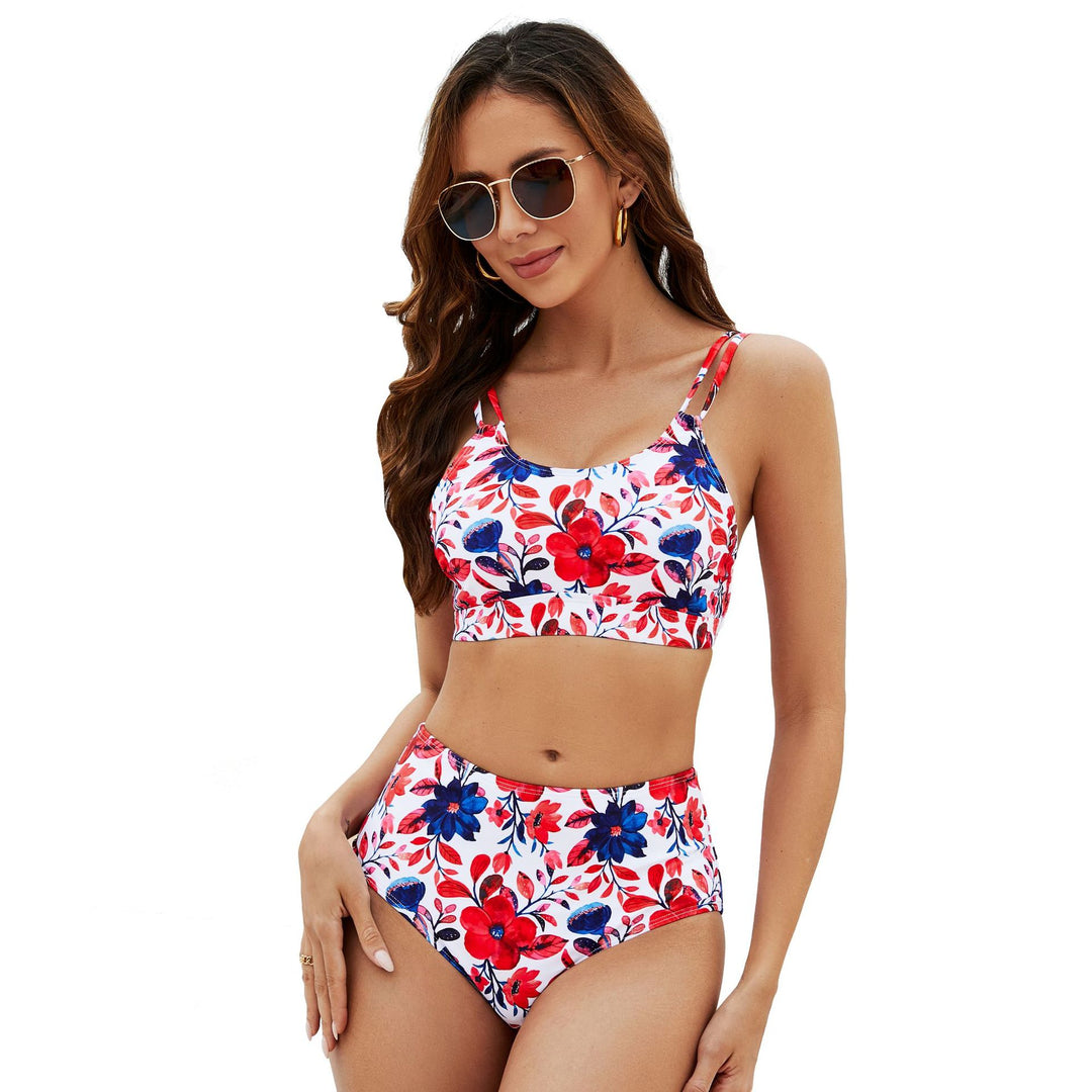 Damen Hochtailliertes Blumen-Bikini-Set Echo Archiv