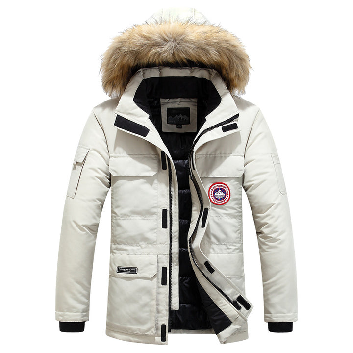 Herren Thermo-Parka mit abnehmbarer Kunstfellkapuze, winddicht und wasserabweisend – Marzano