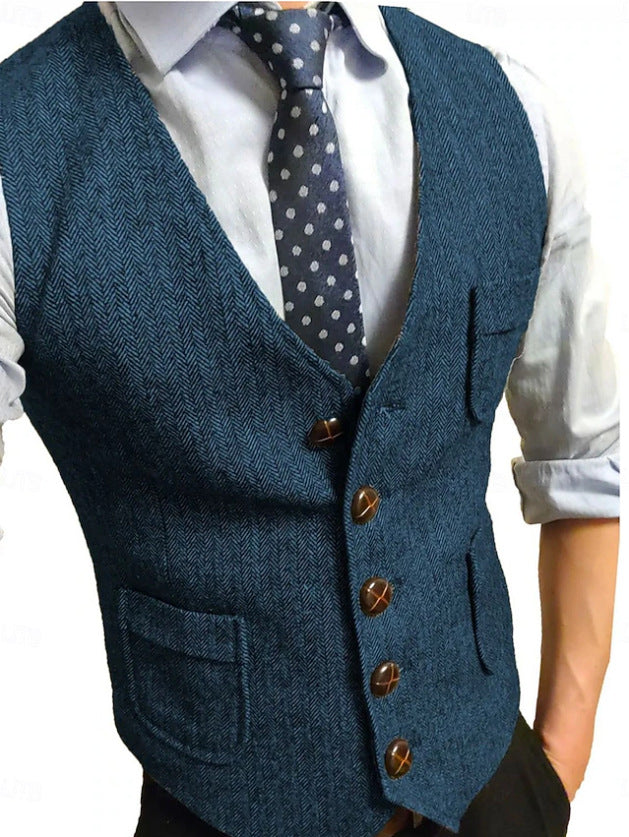 Herren Eleganter Weste aus Herringbone-Stoff Echo Archiv