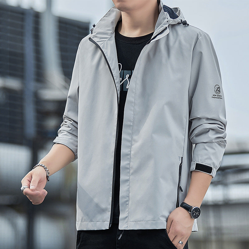 Herren Leichte Regenjacke mit verstellbarer Kapuze Echo Archiv