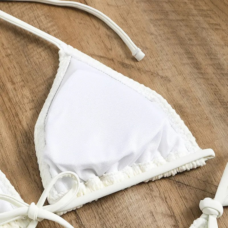 Damen Mesh-Badeanzug mit gebundenem Oberteil und hohem Bund Echo Archiv