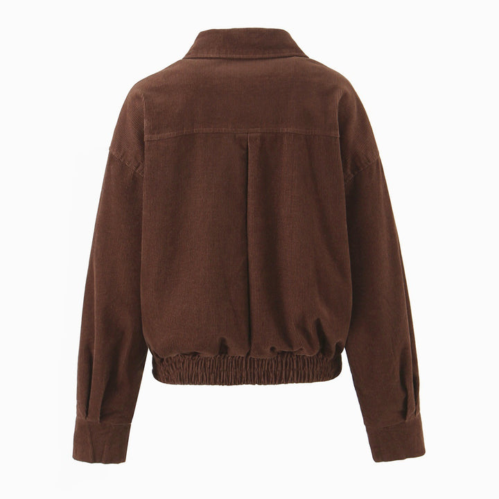 Damen Cordjacke aus Breitcord mit Reißverschluss, Hemdkragen und elastischem Saum Echo Archiv