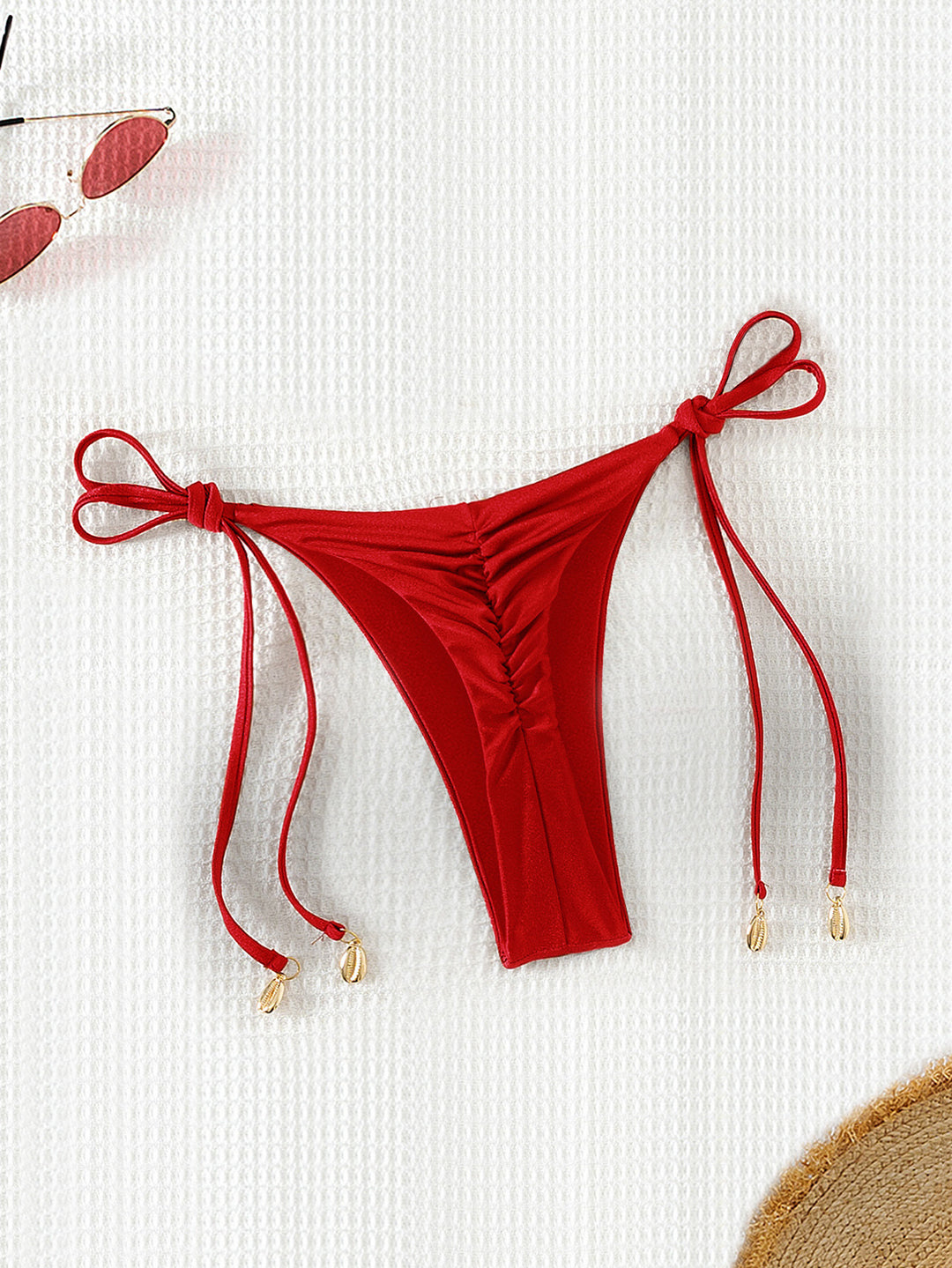 Damen High-Waist Bikinihose mit verstellbaren Bindebändern Echo Archiv