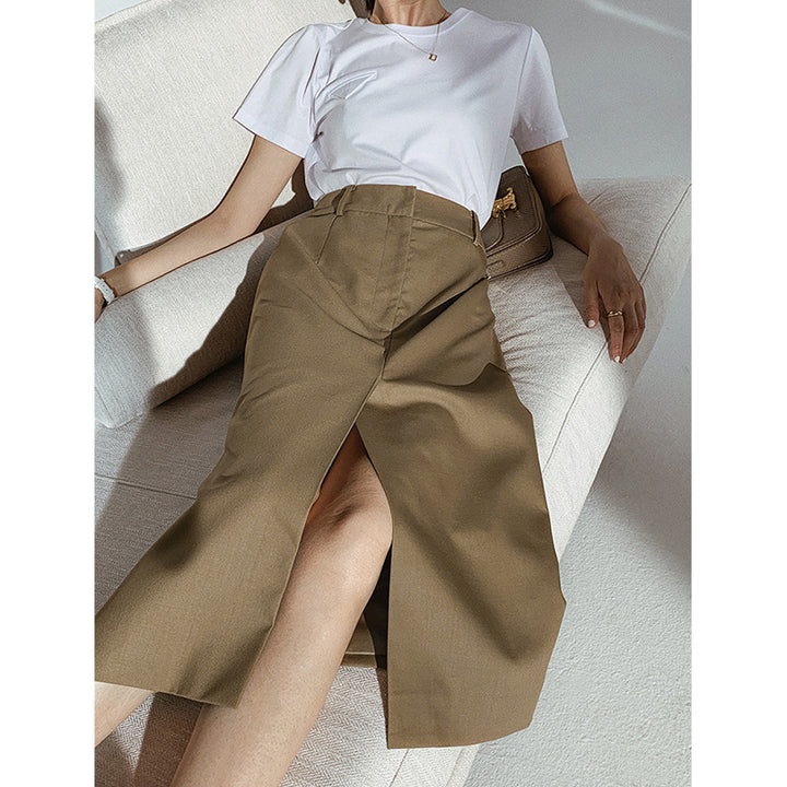 Damen Eleganter Midi-Rock mit seitlichem Schlitz Echoarchiv