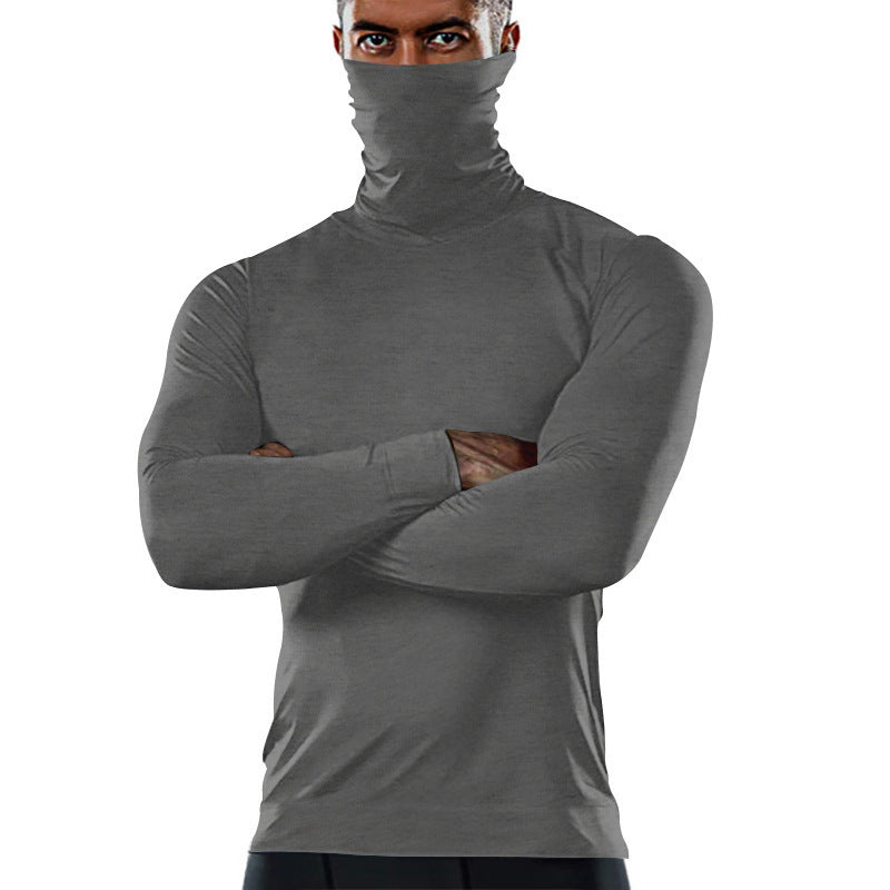 Herren funktionales Langarmshirt mit hochschließendem Kragen Echoarchiv