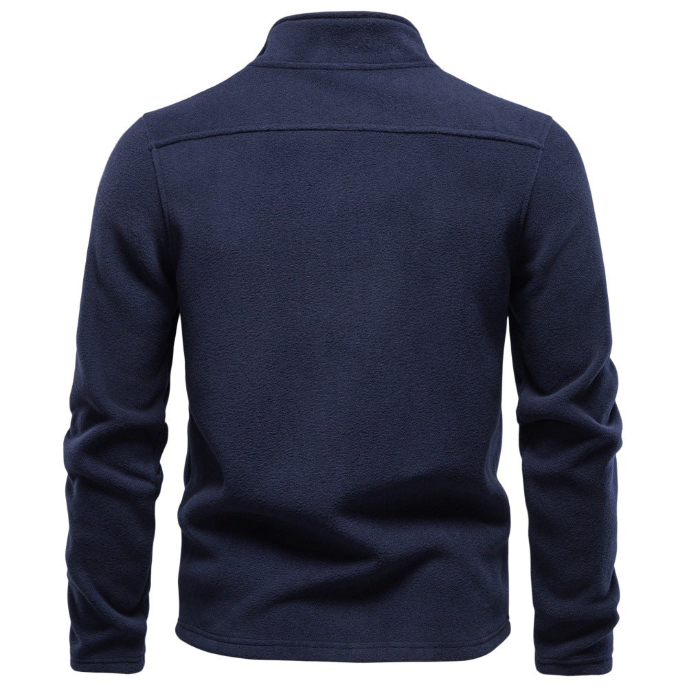Herren Fleecejacke mit Stehkragen und durchgehendem Reißverschluss Echoarchiv