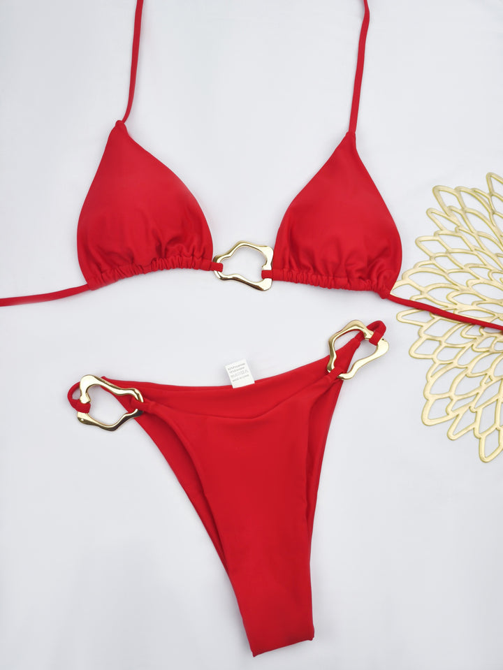 Damen Triangel-Bikini mit stilvollen Goldakzenten Echo Archiv
