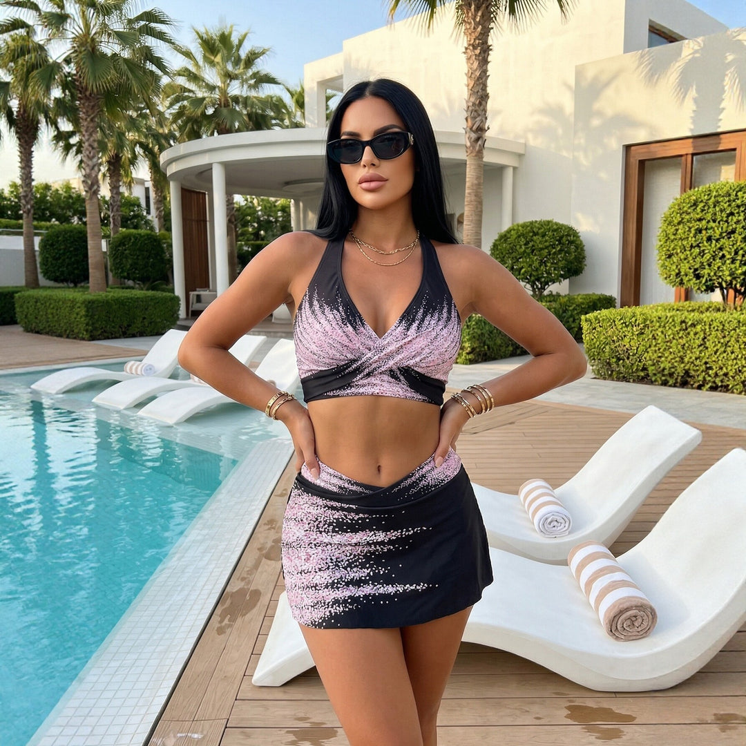 Damen Sportliches Bikini-Set mit elegantem Wickelrock Echo Archiv