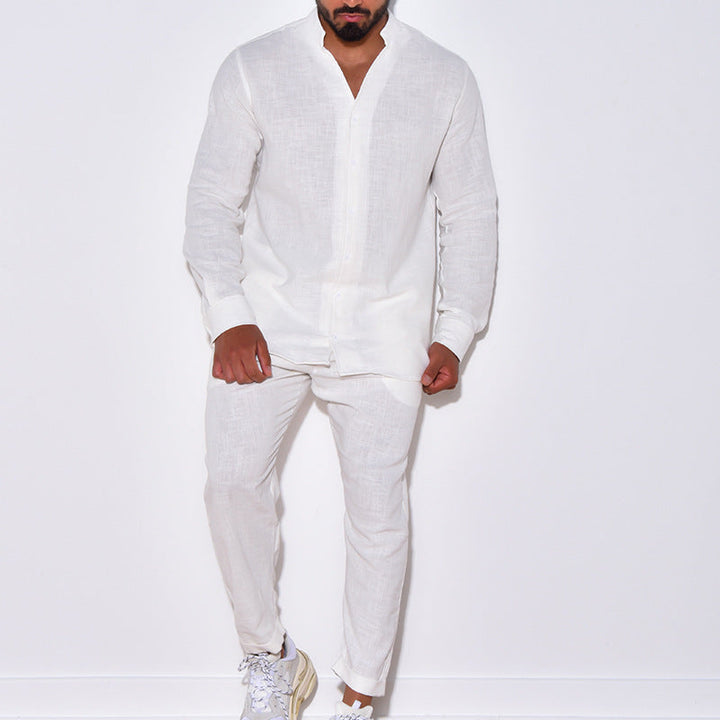 Herren Leinenanzug mit Echoarchivrnem Schnitt und lässigem Look Echoarchiv