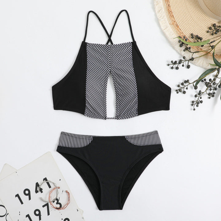 Damen Sport-Bikini mit modischem Streifen-Design und verstellbaren Trägern Echo Archiv