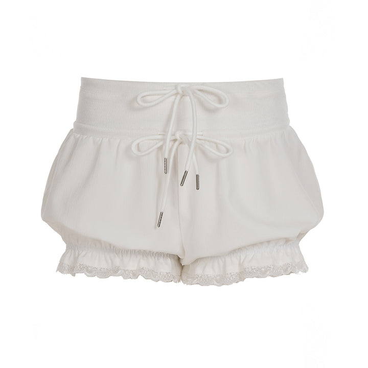 Damen modische Karostoff-Pyjama-Shorts mit Spitze und elastischem Bund Echo Archiv