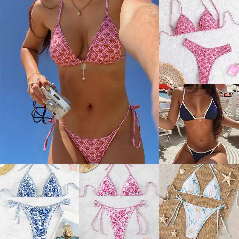 Damen Triangel-Bikini mit verstellbaren Bändern und elegantem Detail Echo Archiv