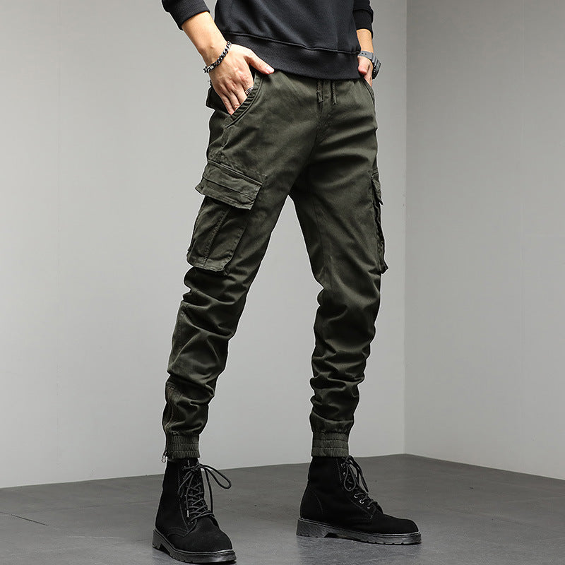 Herren Tapered Utility-Cargo-Jogger mit Tunnelzugbund, verstärkten Kniepartien & Mehrfach-Taschen Echoarchiv