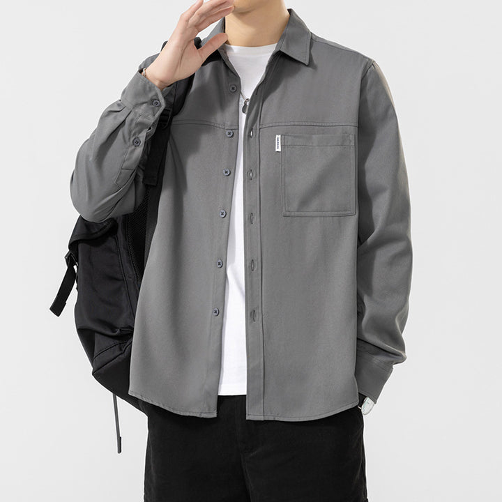 Herren lässige Hemdbluse mit praktischen Utility-Taschen Echoarchiv