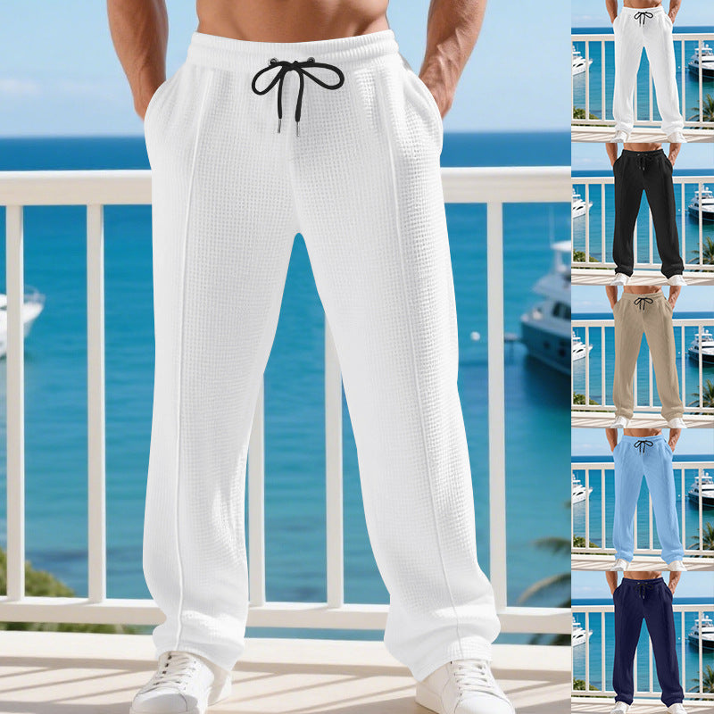 Herren Sportliche Freizeithose mit elastischem Bund und strukturiertem Gewebe Echoarchiv