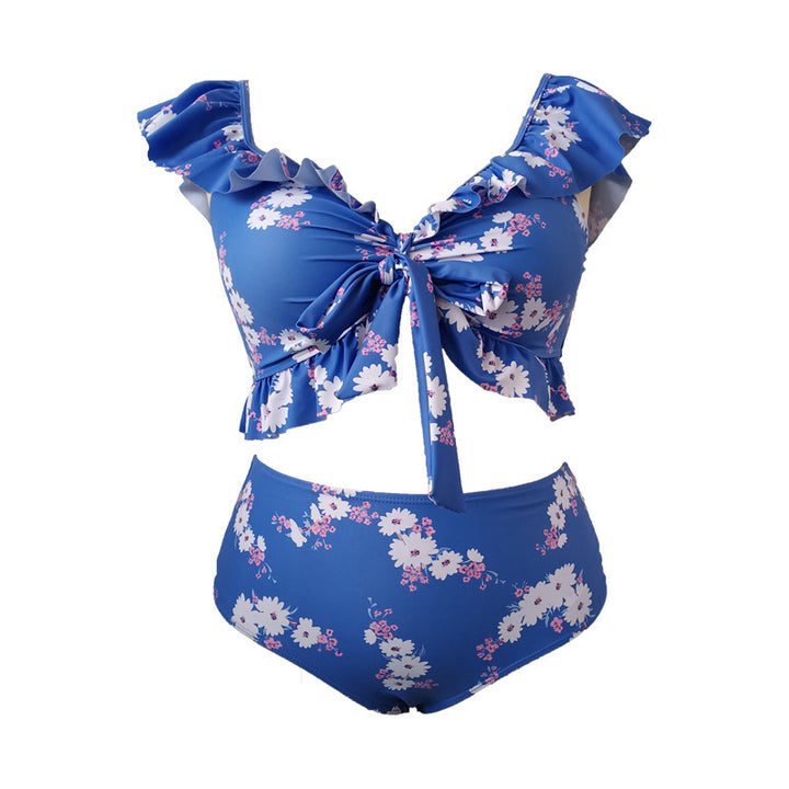 Damen Bikini-Set mit verspieltem Rüschendesign und floralem Muster Echo Archiv
