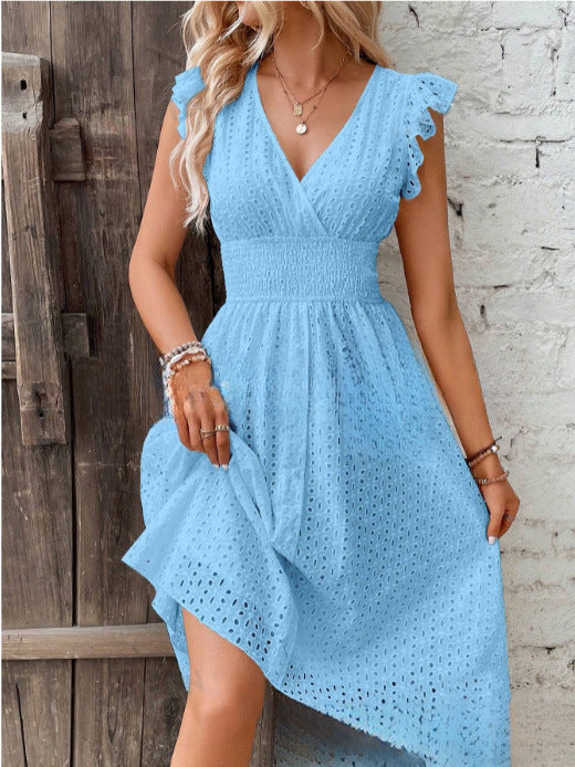 Damen Sommerkleid mit eleganten Spitzenärmeln Echoarchiv