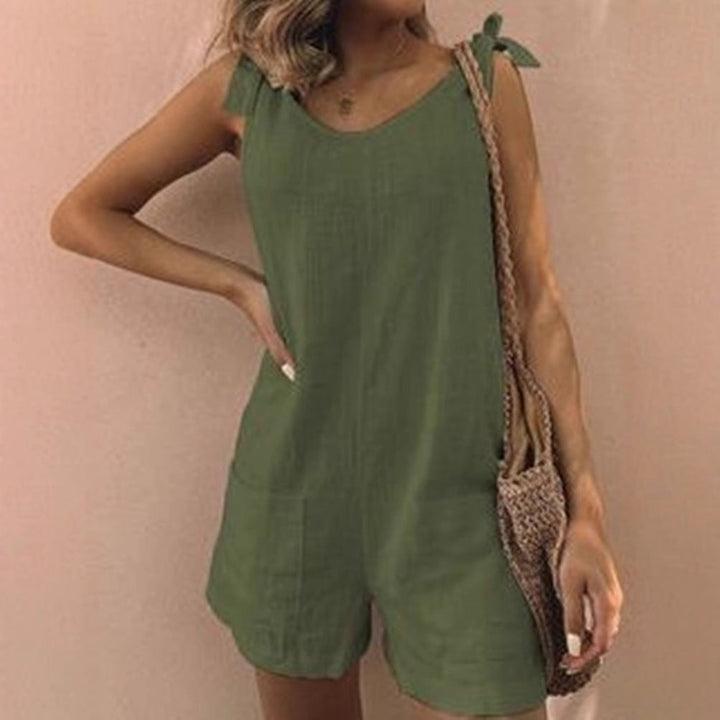Damen Jumpsuit mit praktischen Taschen und verspielten Schulterbändern Echoarchiv