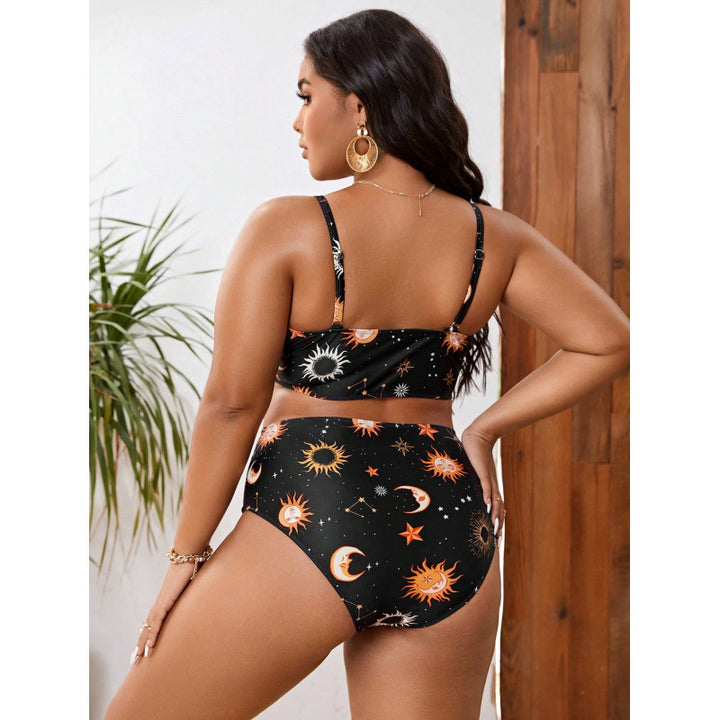 Damen Triangel-Bikini mit gebundenem Oberteil und verspieltem Sternenmuster Echo Archiv