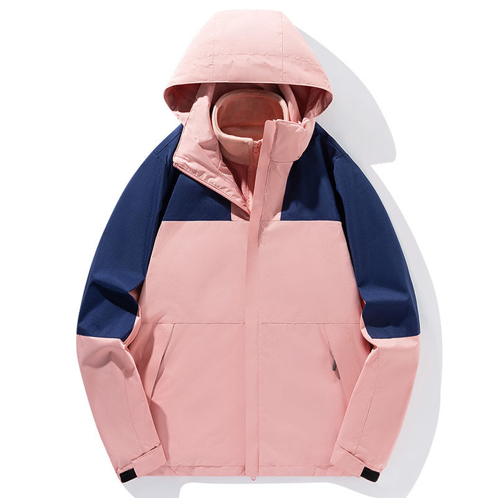 Herren Zwei-Lagen Softshell Trekkingjacke mit fester integrierter Kapuze und fleecegefüttertem Kragen – Taviero
