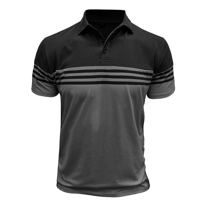Herren Polo-Shirt mit modernem Streifenmotiv und atmungsaktivem Gewebe Echoarchiv