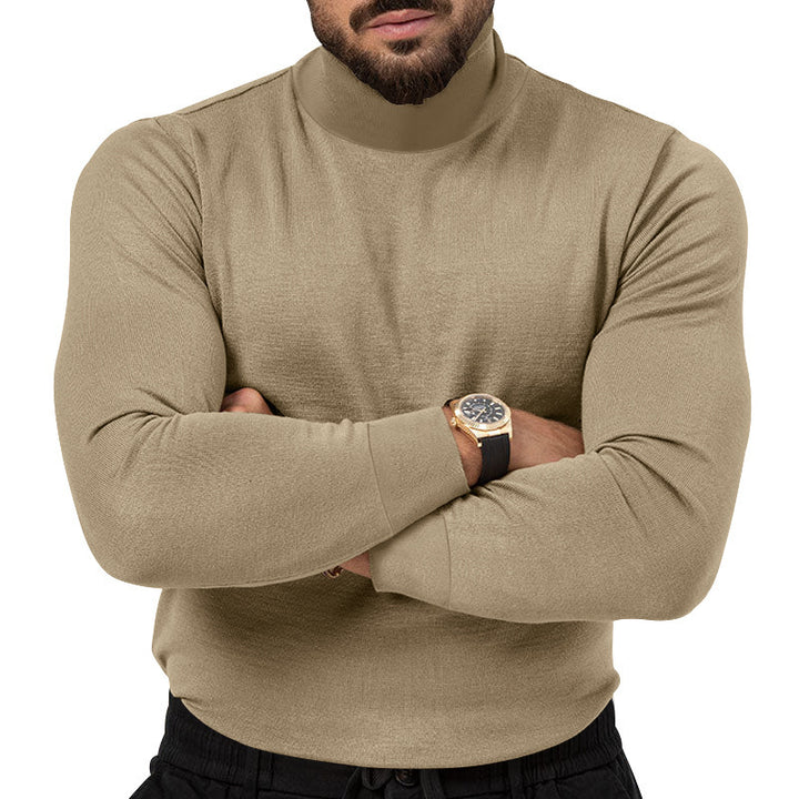 Herren eleganter Rollkragenpullover mit strukturierter Oberfläche und hochwertigem Baumwollmix Echoarchiv