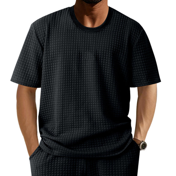 Herren lässiges Rundhals-T-Shirt mit strukturiertem Gewebe Echoarchiv