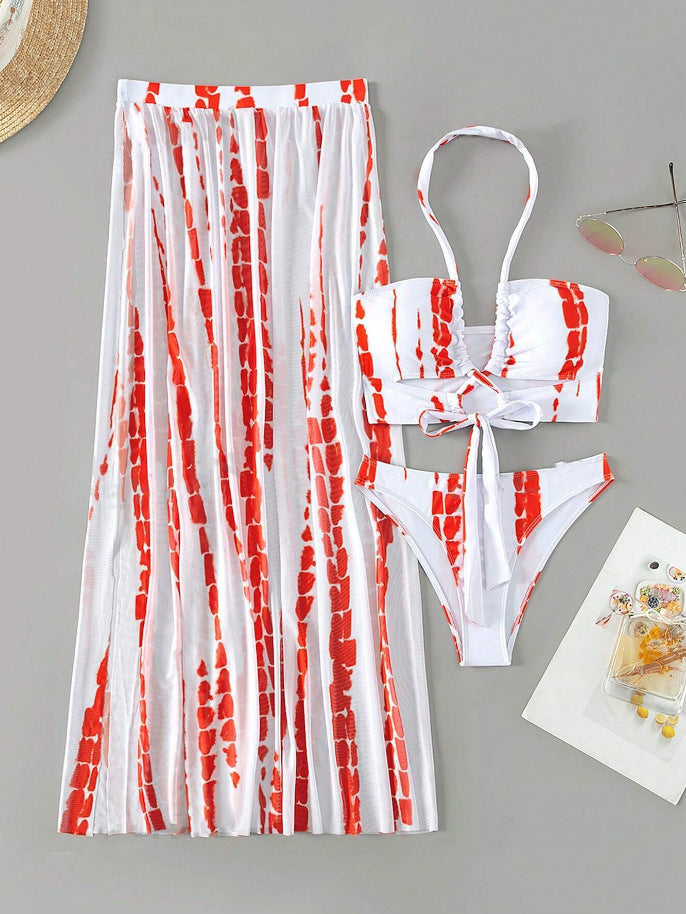 Damen Bikini-Set mit elegantem Maxirock und femininem Oberteil Echo Archiv