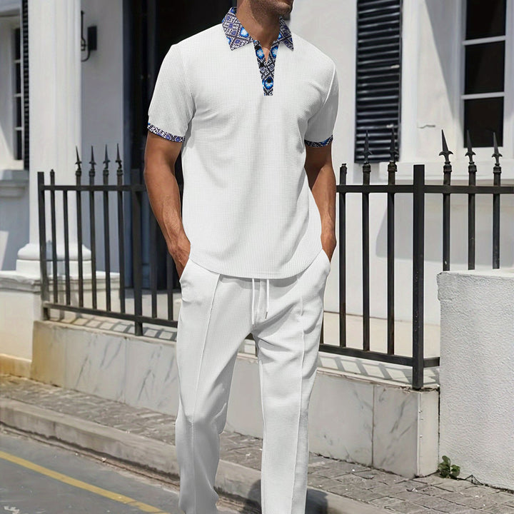 Herren modisches Freizeit-Set mit stylischem Kragen Echoarchiv