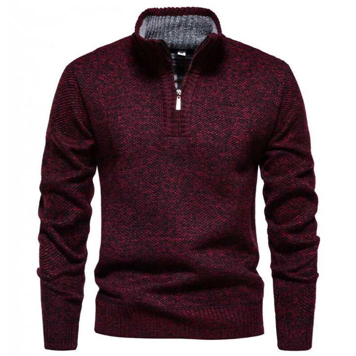 Herren Hochwertiger Pullover mit Stehkragen und Reißverschluss Echoarchiv