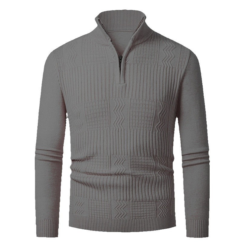 Herren Strickpullover mit modernem Reißverschluss und strukturierter Oberfläche Echoarchiv