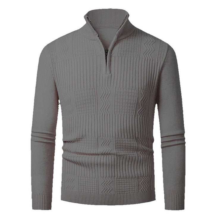 Herren Strickpullover mit modernem Reißverschluss und strukturierter Oberfläche Echoarchiv