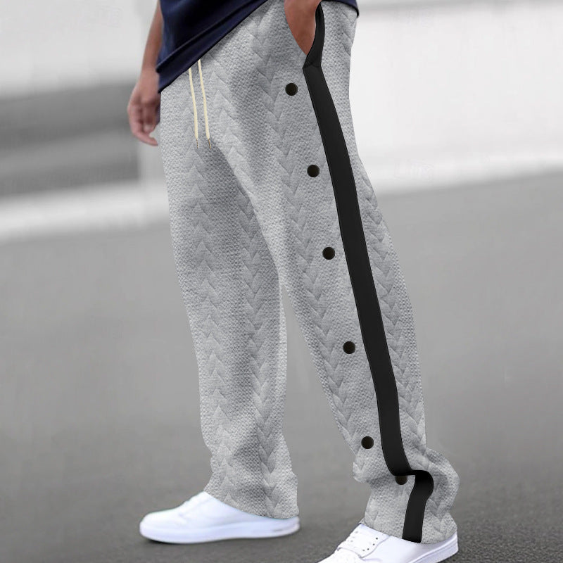 Herren Sportliche Freizeithose mit innovativem Knopfdesign und elastischem Bund Echoarchiv