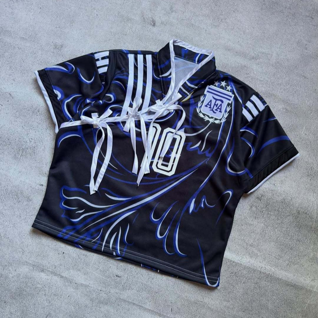 Damen Sportliches cropped Fußballtrikot Echo Archiv