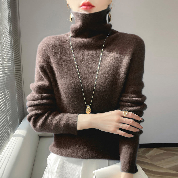 Damen Kurz geschnittener Rollkragenpullover aus weichem Kaschmir-Blend mit schmaler Silhouette Echoarchiv