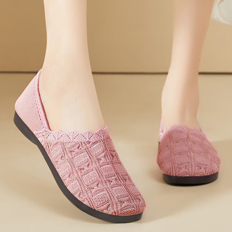 Damen nan gestrickter Komfort-Ballerina-Slipper mit elastischem Einstieg, geformter Polstersohle und rutschfester Flexlaufsohle Echo Archiv